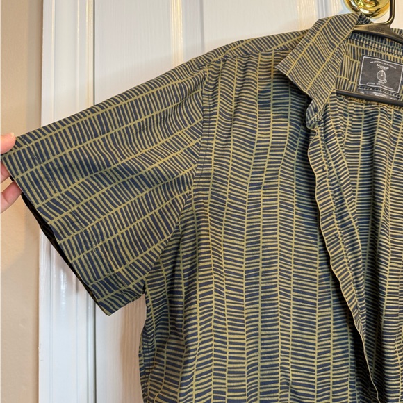 Maker & Co Vintage Cut Off Green & Black Button Down Short Sleeve Shirt Size XXL - Picture 2 of 6